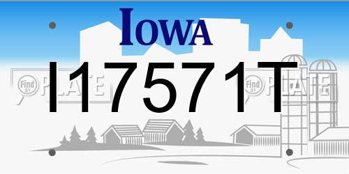 I17571T Iowa License Plate