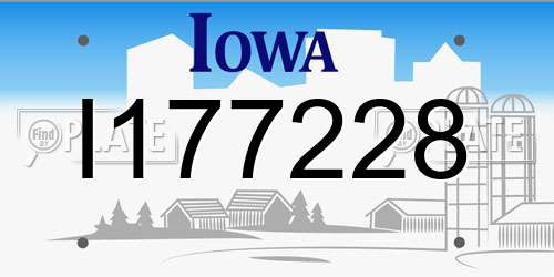 I177228 Iowa License Plate