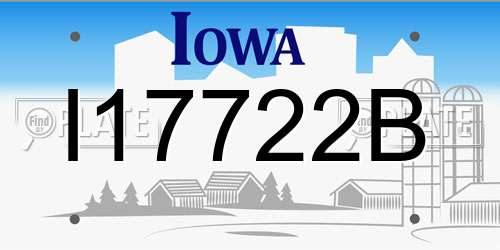 I17722B Iowa License Plate