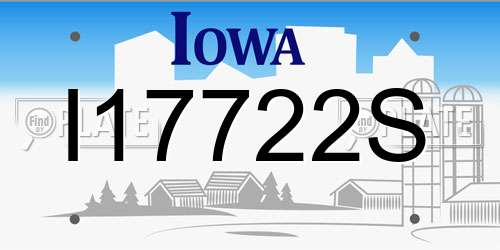 I17722S Iowa License Plate