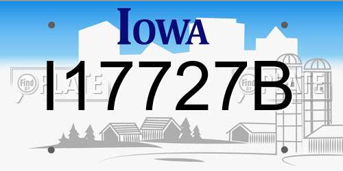 I17727B Iowa License Plate