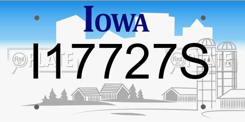I17727S Iowa License Plate