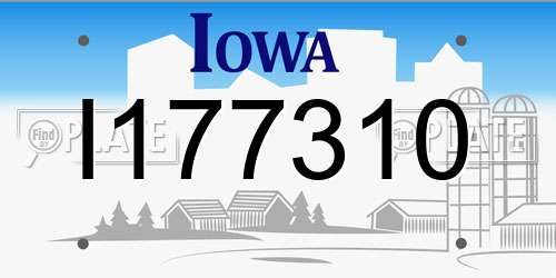 I177310 Iowa License Plate
