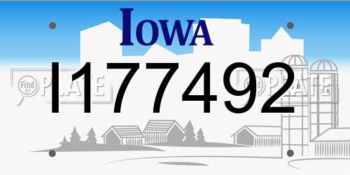 I177492 Iowa License Plate