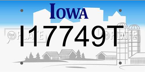 I17749T Iowa License Plate