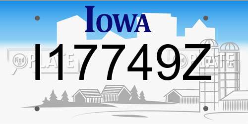 I17749Z Iowa License Plate
