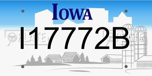 I17772B Iowa License Plate