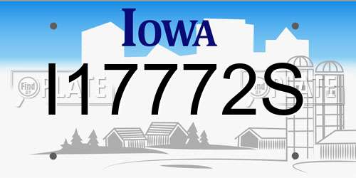 I17772S Iowa License Plate