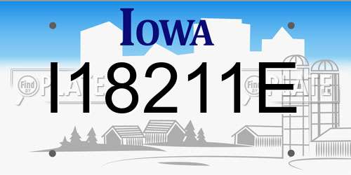 I18211E Iowa License Plate