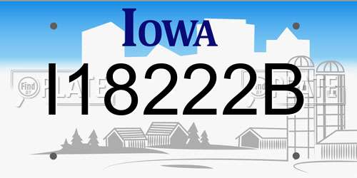 I18222B Iowa License Plate