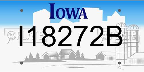 I18272B Iowa License Plate
