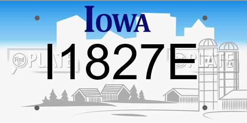I1827E Iowa License Plate