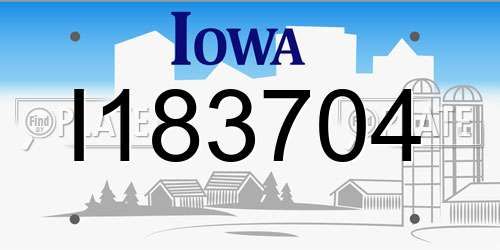I183704 Iowa License Plate