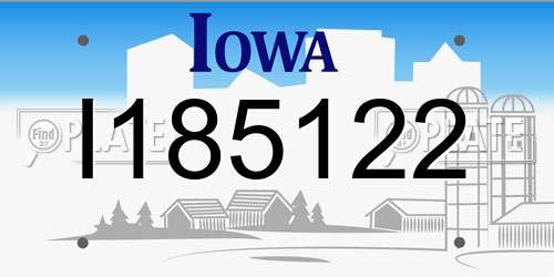 I185122 Iowa License Plate