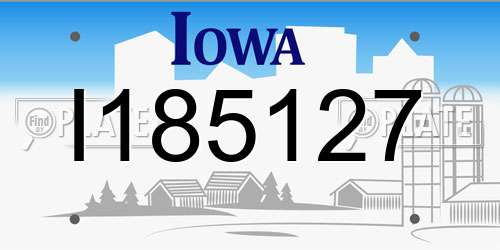 I185127 Iowa License Plate