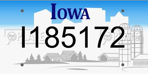 I185172 Iowa License Plate