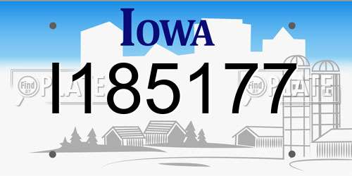 I185177 Iowa License Plate