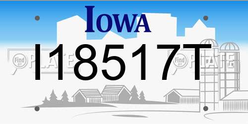 I18517T Iowa License Plate