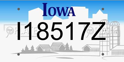I18517Z Iowa License Plate