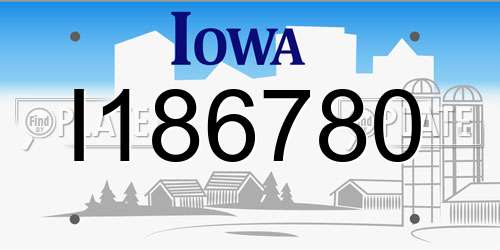 I186780 Iowa License Plate