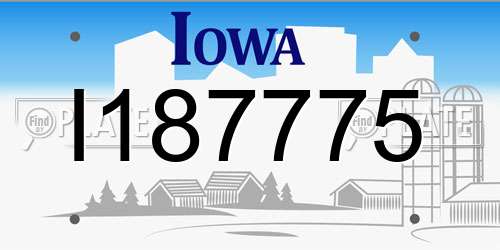 I187775 Iowa License Plate