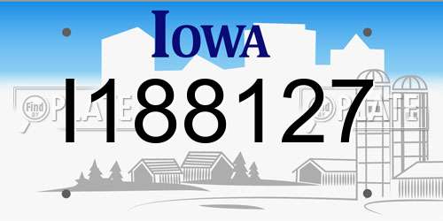 I188127 Iowa License Plate