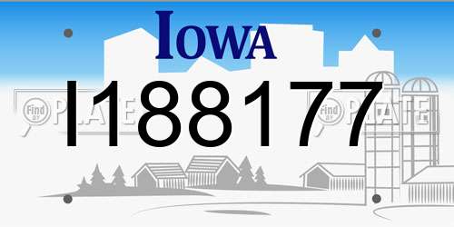 I188177 Iowa License Plate