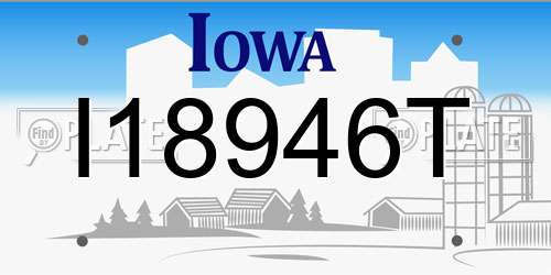 I18946T Iowa License Plate