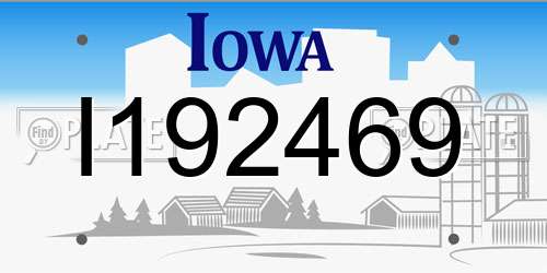 I192469 Iowa License Plate