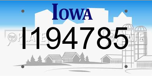 I194785 Iowa License Plate