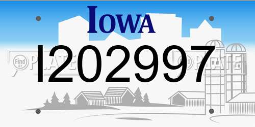 I202997 Iowa License Plate