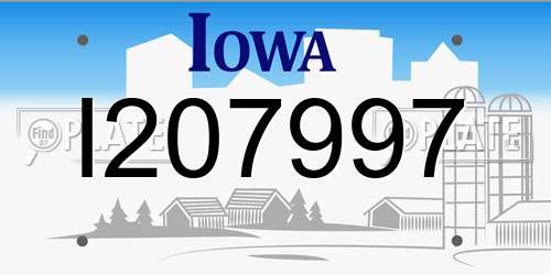 I207997 Iowa License Plate