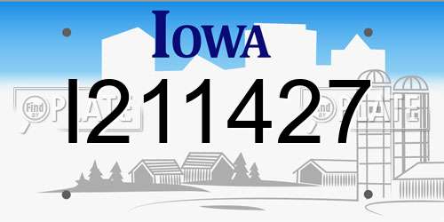 I211427 Iowa License Plate