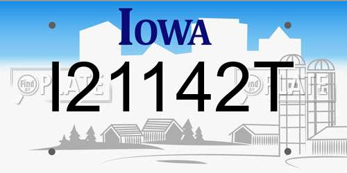 I21142T Iowa License Plate