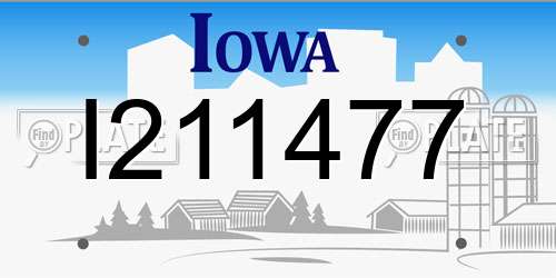 I211477 Iowa License Plate