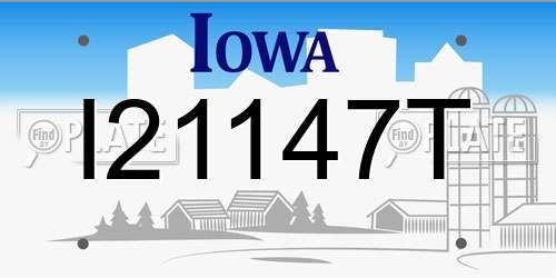 I21147T Iowa License Plate