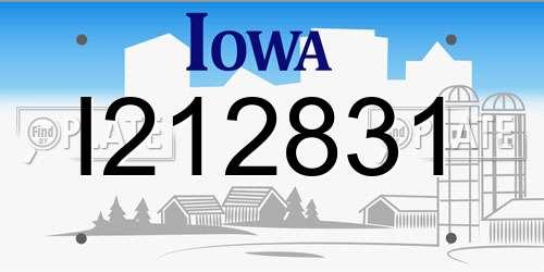 I212831 Iowa License Plate