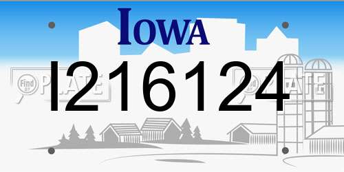 I216124 Iowa License Plate