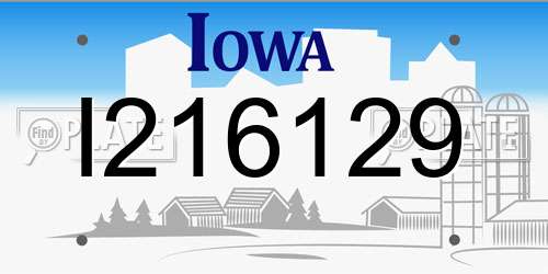 I216129 Iowa License Plate