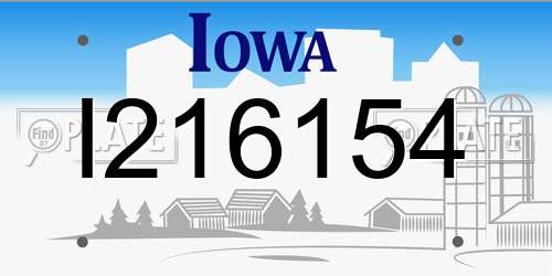 I216154 Iowa License Plate