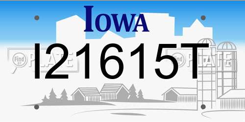 I21615T Iowa License Plate