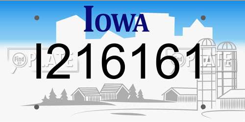I216161 Iowa License Plate