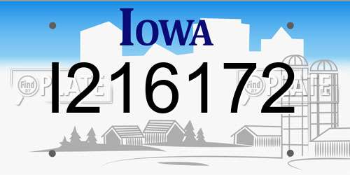 I216172 Iowa License Plate