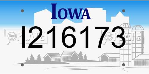 I216173 Iowa License Plate