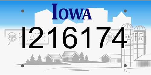 I216174 Iowa License Plate