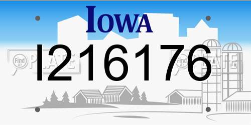 I216176 Iowa License Plate