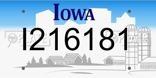 I216181 Iowa License Plate