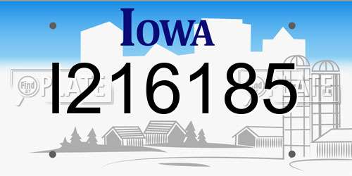 I216185 Iowa License Plate