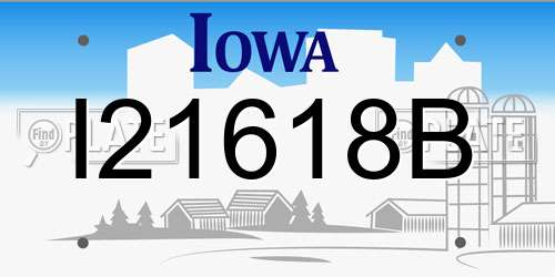 I21618B Iowa License Plate