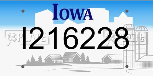 I216228 Iowa License Plate